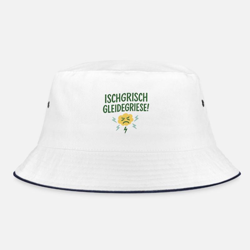 Ischgrisch gleidegriese! - Bucket Hat - Weiß/Navy