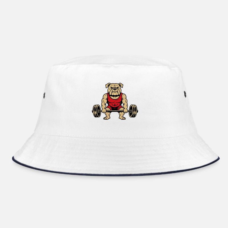 Bodybuilder Bulldog Bucket Hat
