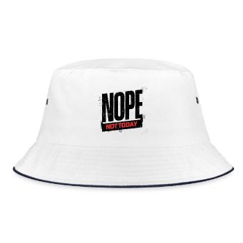 Not Today Bold Typography - Bucket Hat - white/navy - Front