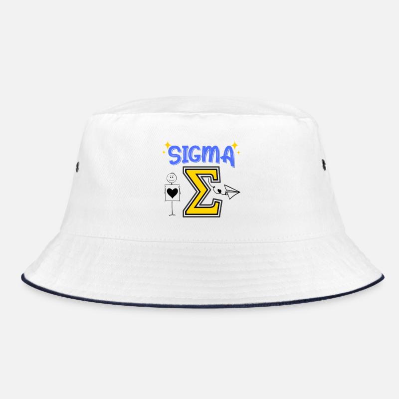 Sigma Jugend Worte - Bucket Hat - Weiß/Navy