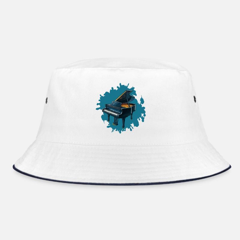 Piano Splash Blau Hintergrund Bucket Hat