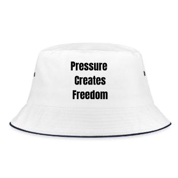 Pressure Creates Freedom l LateNightGrind - Bucket Hat - white/navy - Front