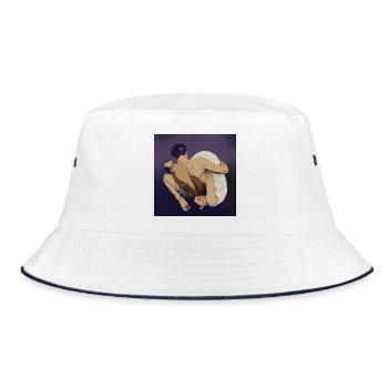 Zeitgemäße Umarmung - Bucket Hat - Weiß/Navy - Vorne