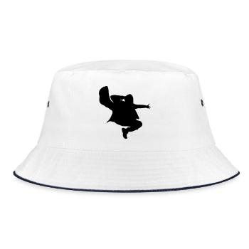 B-Boy Silhouette – Breakdance Jump Kick - Bob - blanc/marine - Devant