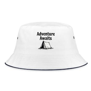 L’aventure vous attend Tente nature de randonnée - Bob - blanc/marine - Devant