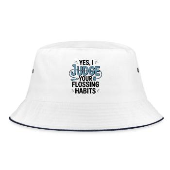 Dental Nurse Essential Oral Healthcare crew - Bucket Hat - white/navy - Front