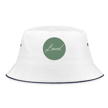 Loved - Bucket Hat - Weiß/Navy - Vorne