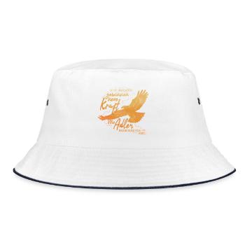 Isaiah 40:31 - Like Eagle Lettering - Bucket Hat - white/navy - Front