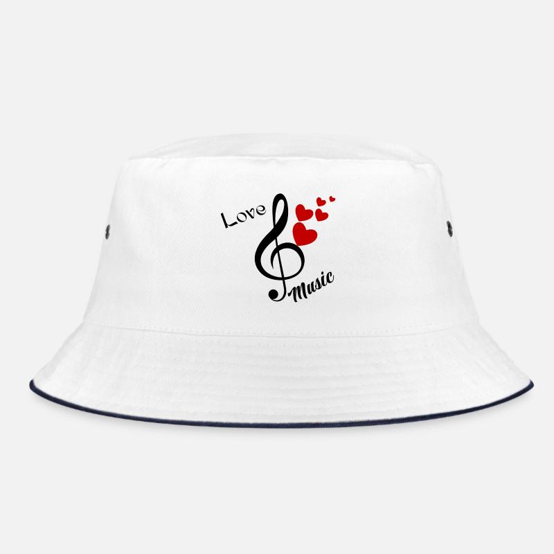J’adore la musique. Note musicale - Bob - blanc/marine