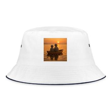 Mar&Mug Geschichte - Bucket Hat - Weiß/Navy - Vorne