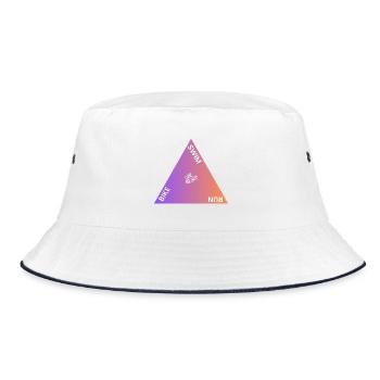 Triathlon Dreieck Gradient - Bucket Hat - Weiß/Navy - Vorne
