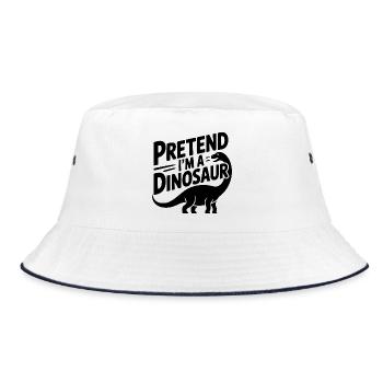 Pretend I’m a Dinosaur - Bucket Hat - white/navy - Front