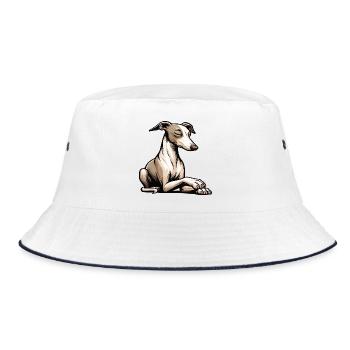 Whippet Greyhound Whippets Greyhound Owner - Bucket Hat - white/navy - Front