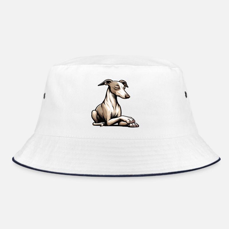 Whippet Greyhound Whippets Propriétaire de lévrier - Bob - blanc/marine