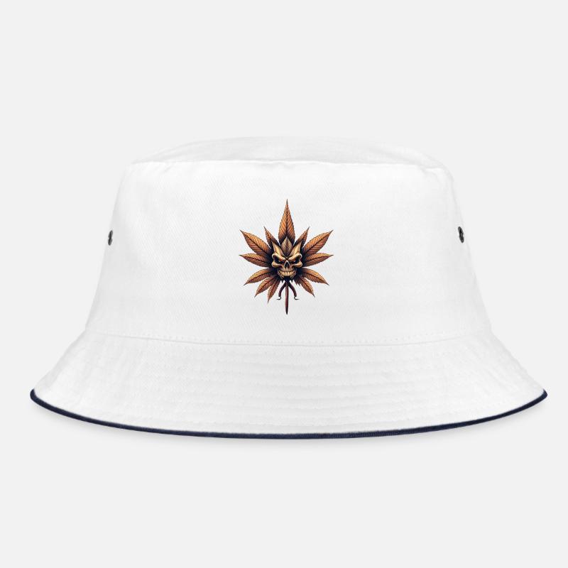 Skull Leaf Gothic Cannabis Bucket Hat