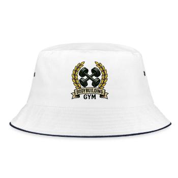 Strength Training Gym Laurel Emblem - Bucket Hat - white/navy - Front