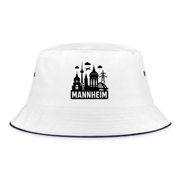 Mannheim Silhouette - Bucket Hat - white/navy - Front