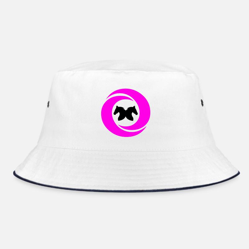 Pferde - Bucket Hat - Weiß/Navy
