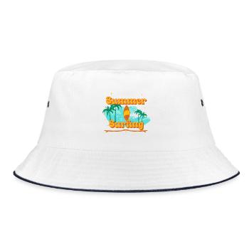Surfing - Bucket Hat - Weiß/Navy - Vorne