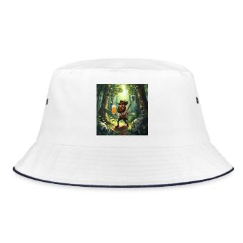 Forest Adventure Beer Hunter - Bucket Hat - white/navy - Front