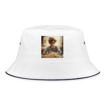 Jeune homme cheveux emmêlés avec des lunettes de montagne spaghetti - Bob - blanc/marine - Devant