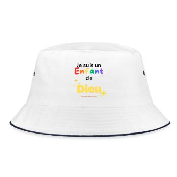 Ich bin ein Kind Gottes - Bucket Hat - Weiß/Navy - Vorne