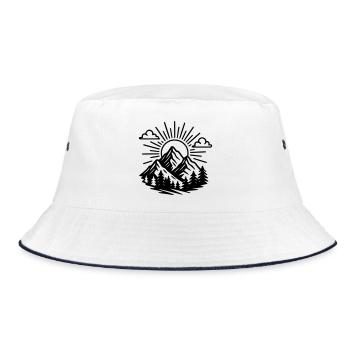Berge - Bucket Hat - Weiß/Navy - Vorne