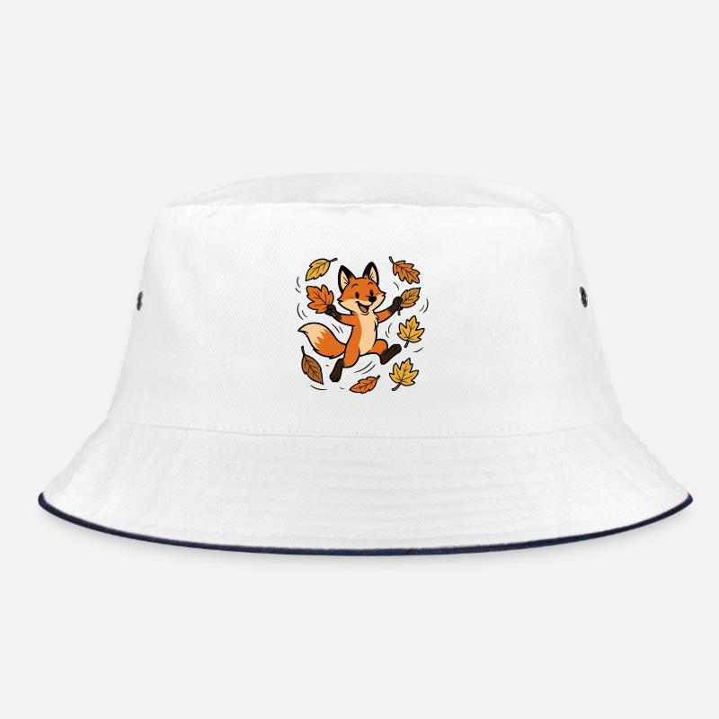 Fuchs Herbst Wald Laub Blätter Wind Freude Spiel Bucket Hat