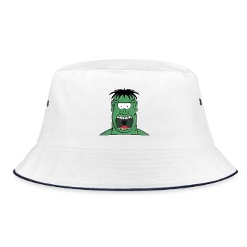Screaming monstrous creature - Bucket Hat - white/navy - Front