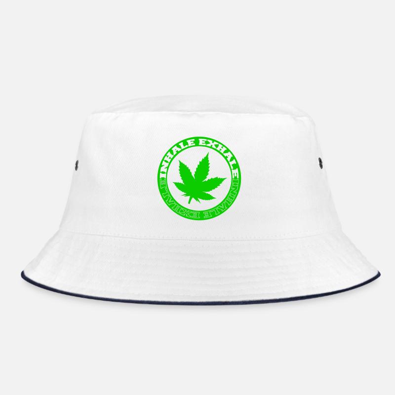 Hemp Leaf Circle Emblem Bucket Hat