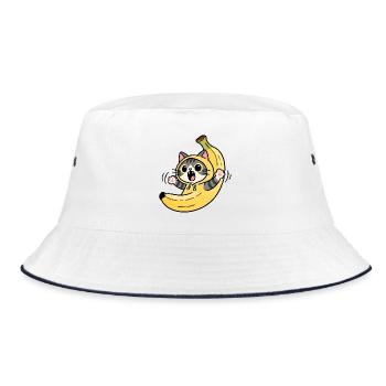 Chat Banane Kawaii - Bob - blanc/marine - Devant
