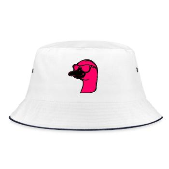 GAN'S SUNGLASSES - Bucket Hat - white/navy - Front