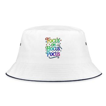 Always the focus on hocus pocus - Bucket Hat - white/navy - Front