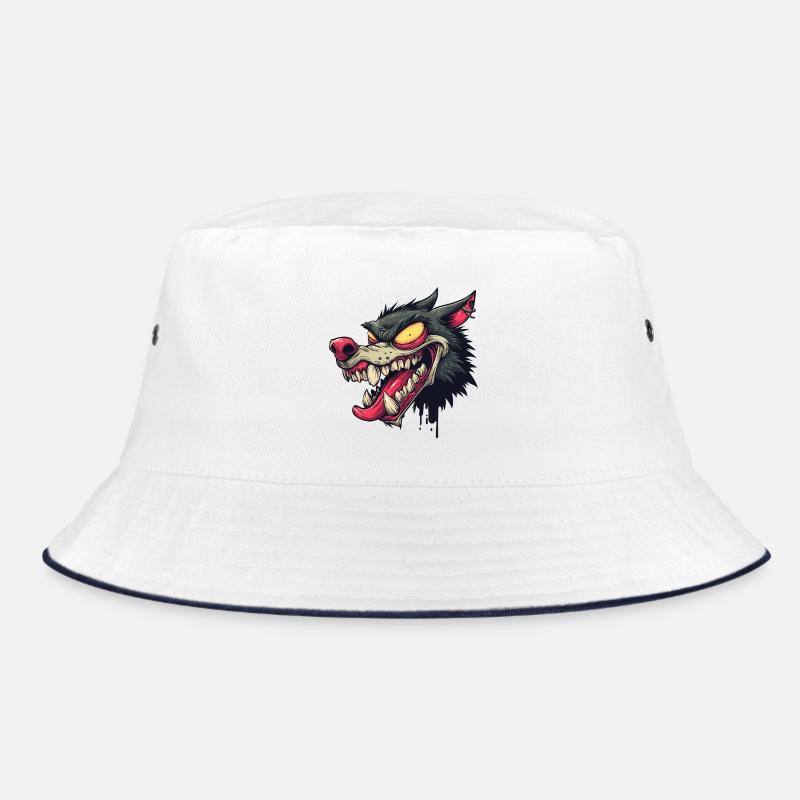 Ferocious Graffiti Wolf Head Bucket Hat