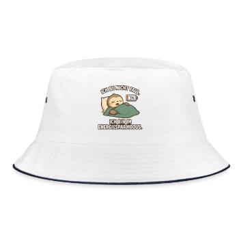I'm Not Lazy – Power Saving Mode - Bucket Hat - white/navy - Front