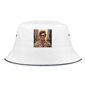 Portrait de style urbain avec lunettes - Bob - blanc/marine - Devant