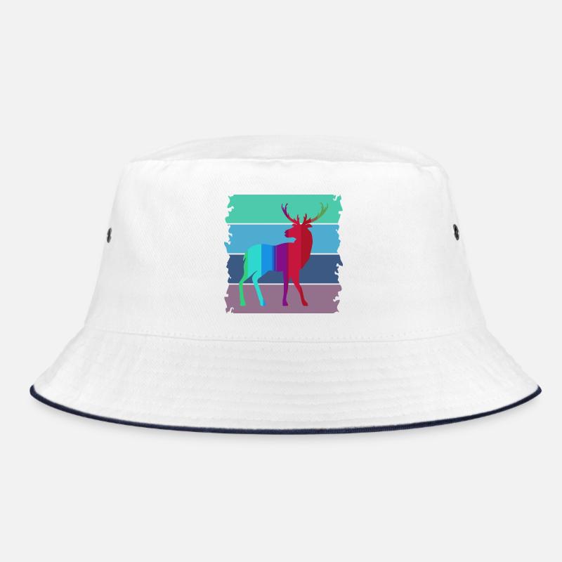 Hirsch - Bucket Hat - Weiß/Navy