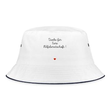 Heart, thank you, helpfulness - Bucket Hat - white/navy - Front
