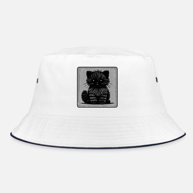 Fuzzy Cat (Monochrome) Bucket Hat