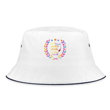 Wine in your hand – please don't push - Bucket Hat - white/navy - Front