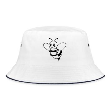 Biene Bienchen Imker  - Bucket Hat - Weiß/Navy - Vorne