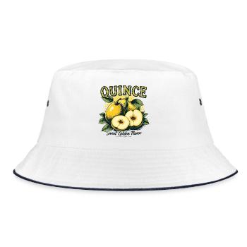 Quitte Vintage - Bucket Hat - Weiß/Navy - Vorne