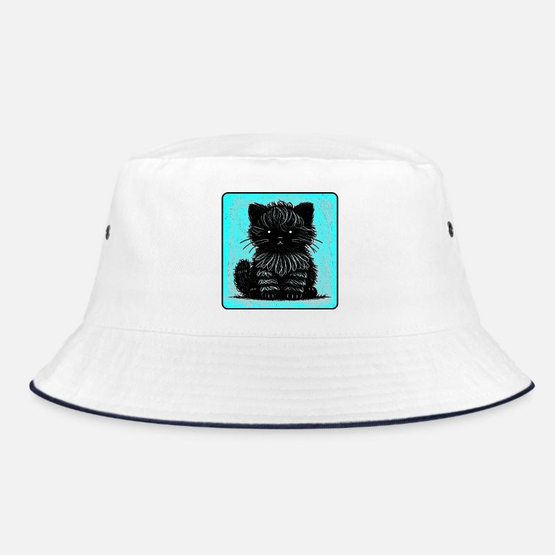 Fuzzy cat (cyan) Bucket Hat