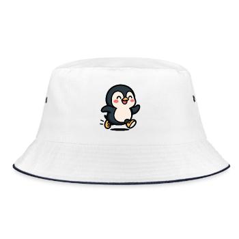Pingouin en mouvement : saut joyeux - Bob - blanc/marine - Devant