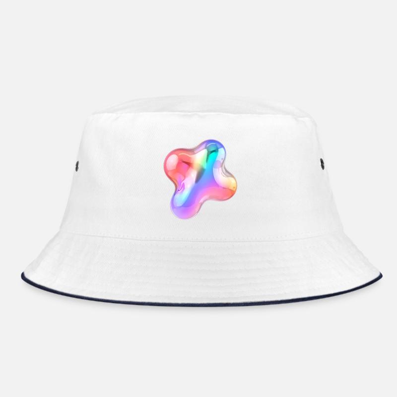 Regenbogen Glänzendes abstraktes Blob-Design Bucket Hat