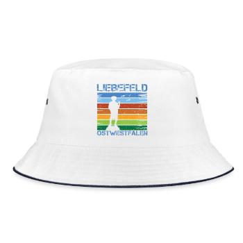 Liebefeld ❤ Leineweber - Bucket Hat - Weiß/Navy - Vorne
