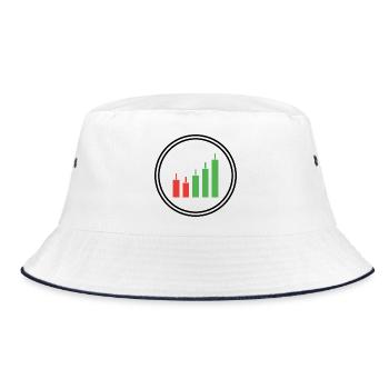 Growth & Success | Finance & Stock Chart - Bucket Hat - white/navy - Front