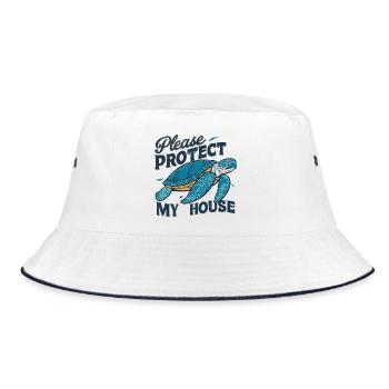 Awareness Ocean Ecology Marine Gift Surfing - Bucket Hat - white/navy - Front