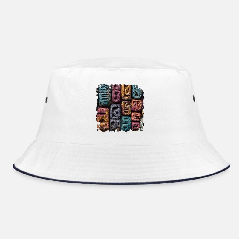 Bunte Steinbuchstaben Muster Bucket Hat