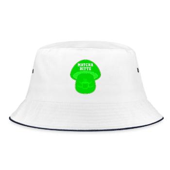 MATCHA TEE PILZE - Bucket Hat - Weiß/Navy - Vorne